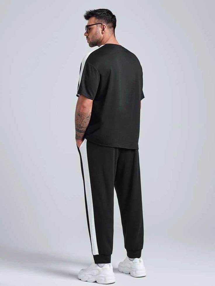 Sleek Sporty Black Dry-fit Tracksuit
