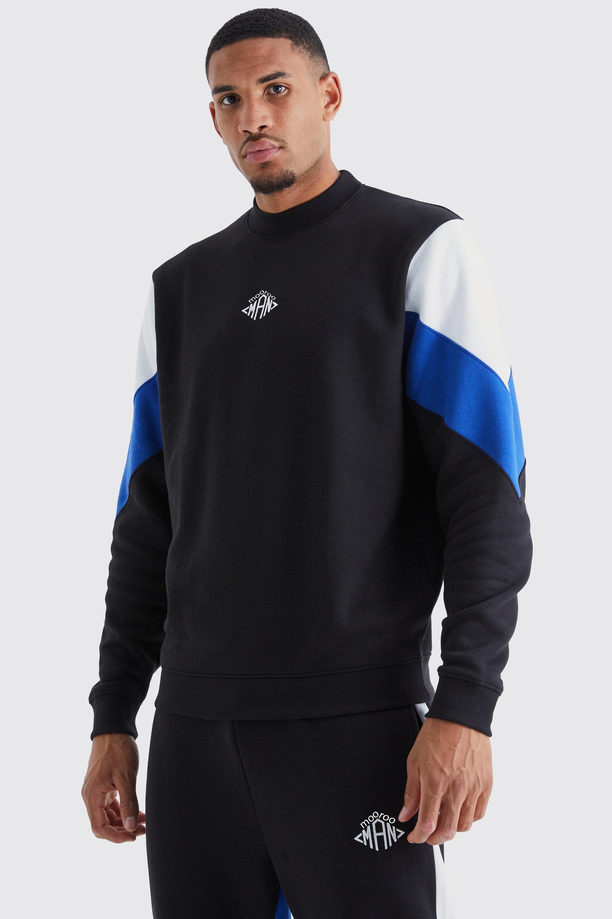 Men's Tall Cobalt Colour Block Tracksuit Set