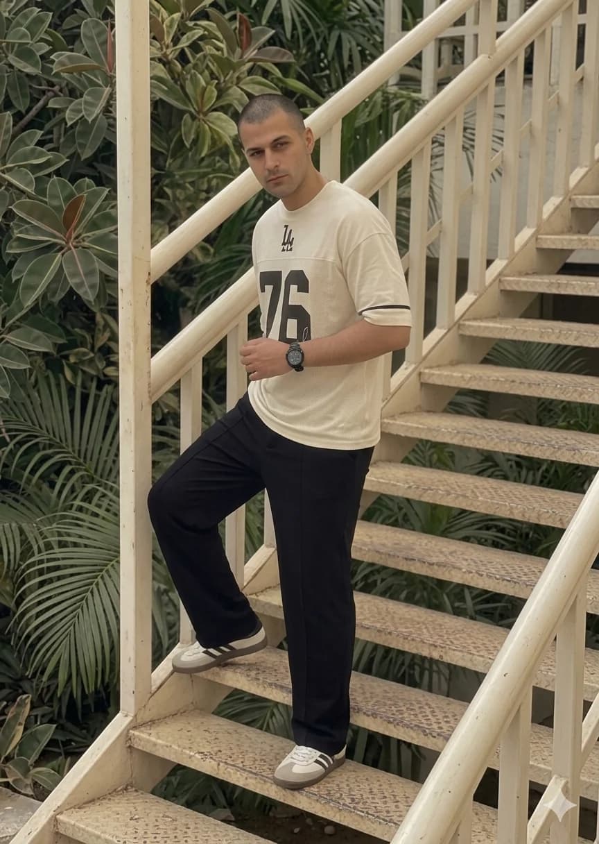 Men's LA 76 Oversized Cream Mesh Tracksuit - mooroo